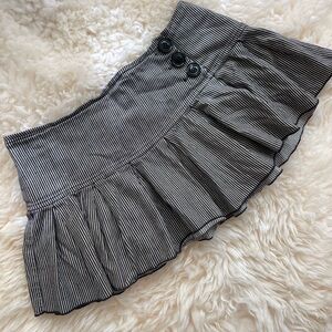 Mariposa Pinstriped Mini Skirt with Button Detail